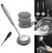 Stainless Steel Scourer Scrub Set with Long Handle Brush+Steel Ball+Screwdriver Metal Scouring Pad Removes Grease, Oil and Dirt Stains from Pots, Dishes and Bakeware (B)