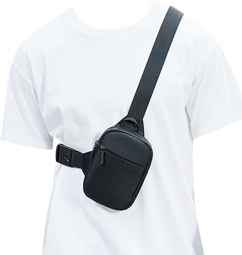 MDJYMYZ Sling Chest Crossbody Bag, Wasserdicht Schultertasche, Crossbody Bag Brusttasche Herren Klein Umhängetasche Handy Tasche Outdoor Sportarten Wandern Backpack für Männer und Frauen, Schwarz