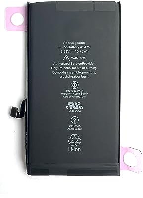 Batterie de rechange compatible avec iPhone 12/12 Pro Serie 2815 mAh A2479 avec tampon adhésif