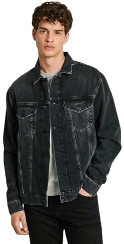 Pepe Jeans Herren Relaxed PM402972 Jacket, Black (Denim-XH7), L