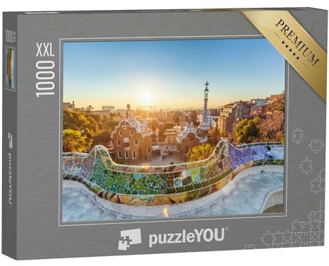 Puzzle 1000 Teile XXL „Park Güell des Architekten Antoni Gaudi in Barcelona, Spanien“ – aus der Puzzle-Kollektion Spanien