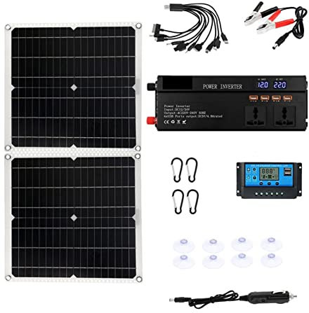 Panneaux solaires Système D'énergie Solaire 6000W 22 0v / 6000w Kit D'onduleur 200W Chargeur De Batterie Du Panneau Solaire Téléphone Complet Du Contrôleur De La Maison avec un taux de conversion élev