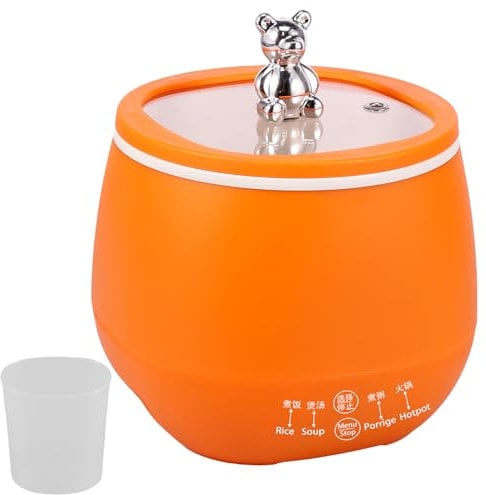Foribyw 1.8L Electric Rice Cooker, 18 Minutes Fast Cooking Rice Cooker for 1-6 People, with Keep Warm Function, Automatic Cooking, Non-Stick Inner Pot, Measuring Cup for Home Cooking(Orange)