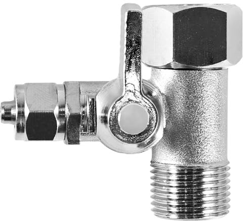 T-Stück Wasseranschluss Adapter, 3/8 x 3/8 x 1/4, Schlauch Wasseranschluß, Gartenschlauch Verteiler, Absperrventil Adapter zum Anschluss von 2 Geräten