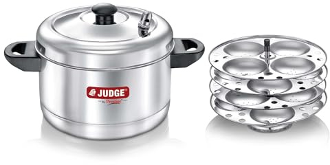 Judge by Prestige Stainless Steel Idli Cooker with 4 Plates,1 Liters