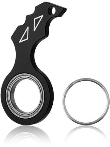 Porte-Clés Fileur Jouet Agité avec Porte-Clés, Drôle Porte-Clés Qui Tourne Les Doigts Jouets Porte-Clés Portables pour Adolescents Adultes Hommes Femmes Exercice des Doigts (Noir)