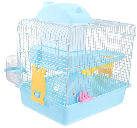 BESPORTBLE Hamsterkäfig Doppelschichtig Acryl Villa Laufrad Auslaufsicher Wasserkrug für Chinchilla Licht