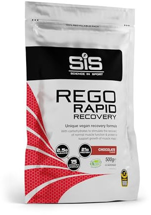 Science In Sport REGO Rapid Recovery Protein Powder, Chocolate Protein Powder with Added L-Leucine, Vitamins and Minerals for Muscle Recovery, 10 Servings, 500g