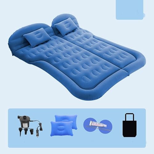 ZZRZBBNB Car Luftmatratze für VW Tiguan 2007-2016,Auto Aufblasbares Bett Reisebettkissen Auto Matratze Rücksitzbett Lnnenzubehör,A-Blue
