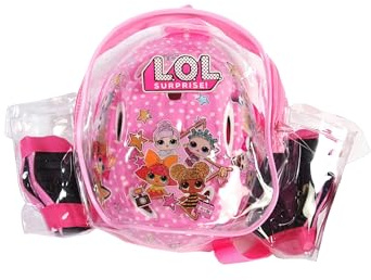 Fahrradhelm Kinder | mit Knie und Ellenbogenschützer Kinder | ab 3 Jahren | Helmgröße 51-55 cm | Jungen und Mädchen | Protektoren Set | L.O.L. Surprise (L.O.L. Surprise!)