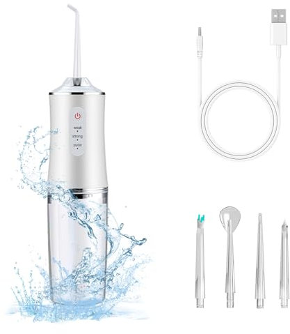 ater Flosser Cordless Water Pick for Teeth 3 Modes 4 Jet Tips Cleaning and Flossing Water Dental Portable Floss Irrigator Oral Water Flossed Rechargeable Tonsil Stone Travel Adults