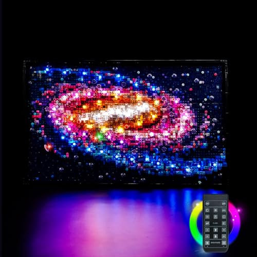LocoLee Licht Kompatibel mit Lego Art Die Milchstraßen Galaxie 31212, Nur Lichter Set Kein Modell, Fernbedienung Beleuchtung Set Compatible with LEGO Milky Way Galaxy