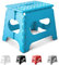 KEPLIN 11 Inch Heavy Duty Folding Step Stool | Non-Slip Foldable Footstool for Toddlers, Children & Adults | Portable, Lightweight Plastic Footstep w/Carrying Handle for Indoor or Outdoor (Blue)