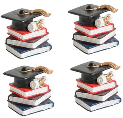 TOYANDONA 12pcs Book Shape Cake Toppers Decorative Ornaments for Graduation and Birthday Cakes Creative Cupcake Decorations for Parties