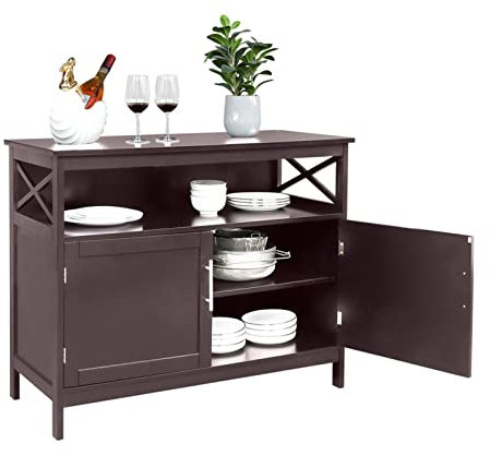 WANP-678 Geschirrschrank Küchen-Sideboard, antiker stapelbarer Aufbewahrungsschrank, Holzschrank, Server-Buffet, Konsolentisch for Zuhause, Wohnzimmer, 100 x 43 x 85 cm Schrank