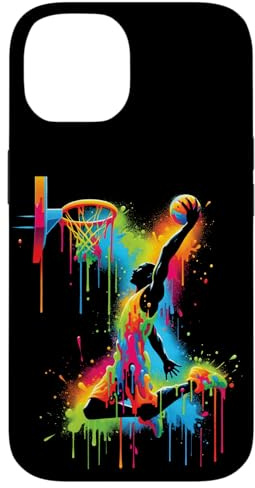 Basketball Slam Dunk Splash Farbe Sport Hülle für iPhone 14