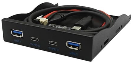 YHAILI 8,9 cm (3,5 Zoll) Front-Panel-USB-Hub, interner USB-Hub mit 10 Gbit/s USB 3.2 Gen2 USB-C-Anschlüssen, TypeE Header passend für 3,5-Zoll-PC-Computer
