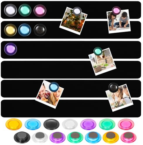 Magnetic Bulletin Board 6PCS Frameless Iron Board Strips Memo Board Bar Adhesive Backing Stainless Whiteboard Strips with 20PCS Magnet for Classroom Office Kitchen