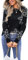 HEYPORK Damen Herbst Winter Warm Bequem Pullover Casual Mode Strickjacke Strickpullover Frauen Blume Langarm Rundhals Pullover Stricken(Schwarz, L)