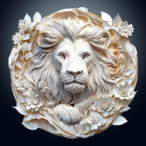 Wooden Puzzle for Adults-100PCS 3D Visual Effect Paper Lion Unique Shape Advanced Wooden Jigsaw Puzzle for Adult, Challenge Wood Jigsaw Puzzles,Best Gift,Home Decoration
