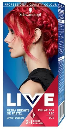 Schwarzkopf Live Ultra Brights Hair Color 092 Pillar Box Red Lot de 2