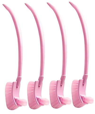 GLSTOY 4piezas Escobilla De Mango Cepillo De Inodoro y Para Limpieza De Color Rosa