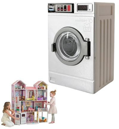 Modello di Lavatrice per Casa delle Bambole,Mini Lavatrice Realistica in Miniatura in Scala 1/12,con Porta Trasparente,Mini Casa delle Bambole Lavatrice,Piccolo Giocattolo per Lavatrice