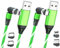 REFLEX POWER 1M 3-in-1 540° Rotate - Glow in the Dark Green Magnetic USB C Charging Cable for iPhone/iPad, Micro USB, Type-C, 2.4A Fast Charge, Rotating Magnetic Design - Green LED Glow