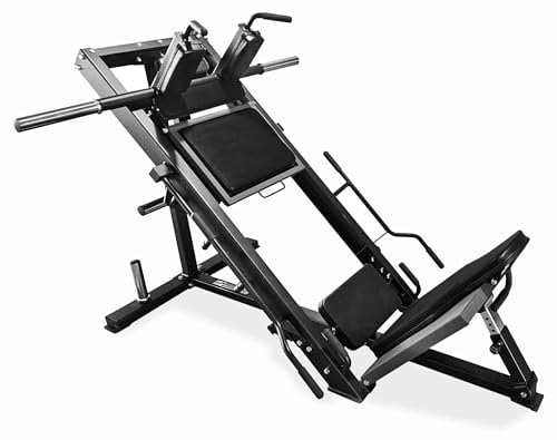 JK Fitness 【Combo Leg Press 45° / Professionelle Hack-Squat-Maschine】 Beinpresse mit 4 Stiften Ø Bohrung Scheiben 50 mm, maximale Belastung 350 kg, Stahlgestell, platzsparend, Home & Studio Gym
