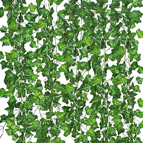 252 FT Artificial Ivy 36 Pack Ivy Vine Garland Ivy Leaves Greenery Garlands Clip Hanging Fake Leaf Plants Faux Green Flowers Decor Home Kitchen Garden Office Wedding Wall