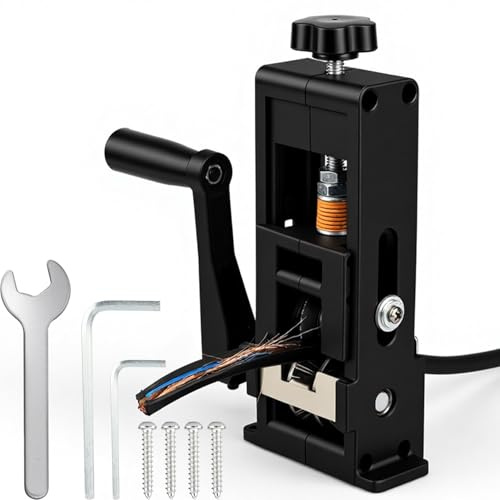 BRICH Manual Wire Stripper pelador de Cable electrico Tool for 0.06-1 Inches Gauge Copper Wire, Drill Powered Hand Crank Stripping Machine - Ideal for Scrap Recycling, Efficient DIY Electrician Tool