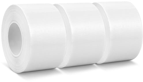 ANOMM 3 Stück PE Planenband, 5 CM x 20 M Reparaturklebeband, Weiß | Wasserdicht & Stark Klebend Flicken, für Sonnenschirms, Pavillon, Plane, Zelt, Awning, Zelt Reparaturband Markise