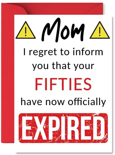 Funny 60th Birthday Cards for Mom, Your Fifties Have Expired | Happy Birthday Card for Mom Mommy Mama from Son Daughter, A5 Banter Joke Humour Bday Greeting Cards Gift