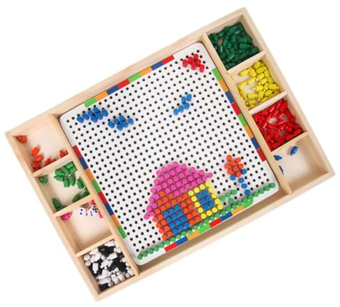 BESTOMZ Kinderbausteine Pilz Nagelpuzzle aus Kunststoff Pädagogisches Lernspielzeug von Kreativität und Vorstellungskraft Geeignet für Alltag und Geburtstag