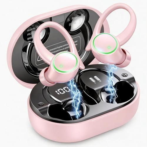 Matast 2026 New Auriculares Inalambricos Deportivos, Auriculares Bluetooth 5.4, 50H Cascos Inalambricos, Auriculares Deportivos con Ganchos para los oídos, IPX7