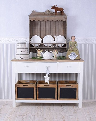Nostalgische Anrichte Sideboard Antikstil altweiß Vintage Küchenboard 80x120 cm HMA15 Palazzo Exclusive