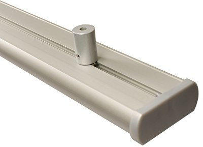 Aluminium Gardinenschiene 3 läufig in alu Silber mit Deckenträgern, 240 cm (2 x 120 cm)