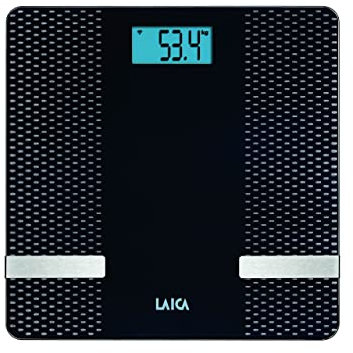 Waage Laica PS7002 elektronische Körperanalysewaage Personenwaage Connect Vernetzung mit Smartphone Farbe schwarz Glas