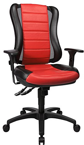 Topstar Head Point RS Bürostuhl, Schreibtischstuhl, inklusive Armlehnen / zweifarbige Polsterung in schwarz-rot