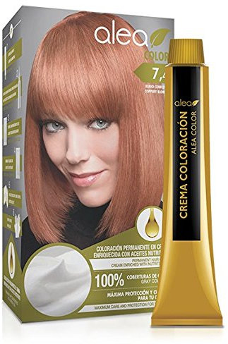 ALEA - Tinte Pelo Mujer - Alea Color - Nº 7.3 K - Color Rubio Cobrizo - Coloración Permanente en Crema - con Aceite de Argán y Macadamia - Cobertura de Canas - Máxima Protección y Cuidado