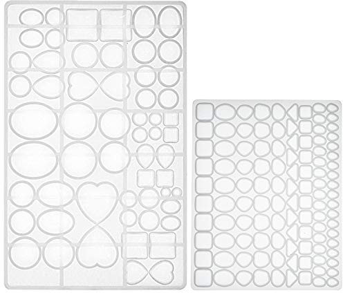 Cabochon-Schmuckguss, Epoxid-Silikonform Set, dreieckig, oval, Kuppel, Tropfenform, quadratisch, Herz, rund, unregelmäßige Steinformen für Polymer-Ton, Bastelarbeiten, UV-Harz, Anhänger, Ohrringe
