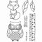 Stempel Clear von EFCO, Fuchs/Eule, A7 / 74 x 105 mm, 7-teilig, transparent