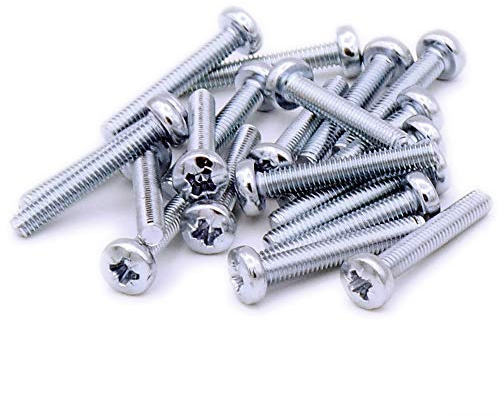 M4 (4mm x 25mm) Pozi Pan Machine Screw (Bolt) - Steel (Pack of 20)