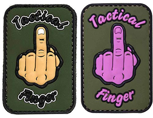 3D Rubber Patch Taktischer Finger Tactical Finger Grün 6.8 x 4.5 cm Tactical Militär Gummi Patch für Rucksack Kleidung & Gear