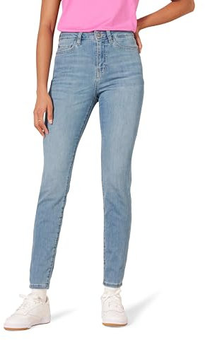 Amazon Essentials Damen Skinny-Jeans mit Hohem Bund - Auslaufmodell, Helle Waschung, 48 Kurz