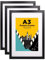 EGOFINE A3 Picture Frames, A3 Frames 100% Solid Wood Matted for A4, A3 Photo Frames with Acrylic Glass for Wall Mounting, 29.7 X 42 cm Poster Frames for Portrait, Printing,Set of 3, Black
