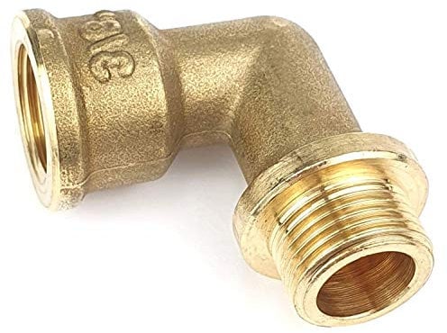 90° - Einschraubwinkel G 1/4 Innengewinde - R 1/4 Außengewinde 16 bar Gewindefitting Messing Verbindungsstück Fitting