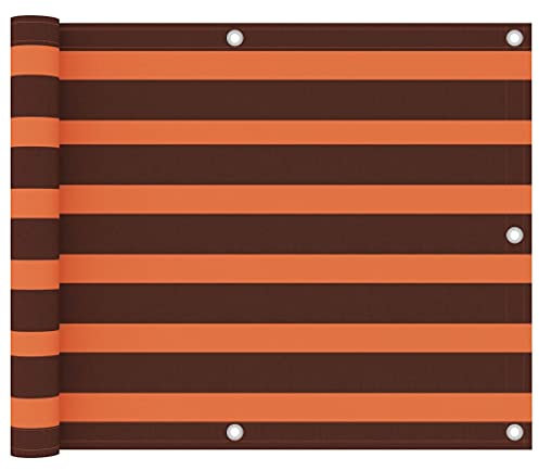 vidaXL Balkon Sichtschutz Bespannung Terrasse Windschutz Sonnenschutz Balkonbespannung Balkonverkleidung Orange Braun 75x400cm Oxford-Gewebe