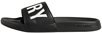 Superdry Herren CODE CORE POOL SLIDE Schiebe-Sandalen, Black/Optic, Medium EU