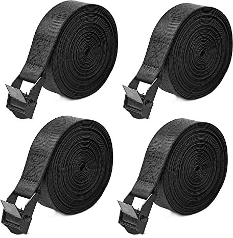 Newthinking 4 Pack Tie Down Straps, Heavy Duty Lashing Straps Tensioning Belts with Adjustable Cam Buckle for Car Luggage and Garden Tent Bundled Fixed, 2.5CM*5M